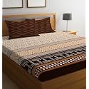 LOOMLYFE XXL Microfiber Soft Cotton Super King Size Bedsheet for Double Bed, King Size 108 Inches X 108 Inches, 9 Feet, 275 X 275 cm with 2 Large Size Pillow Covers Without Joint - CoffeeT