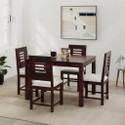 LOONART Solid Sheesham Wood Four Seater Dining Set For Dining Room, Café. Solid Wood 4 Seater Dining Set