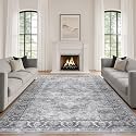 LOONGRUG 7x9 Area Rug Washable Vintage Boho Soft Living Room Rug Gray