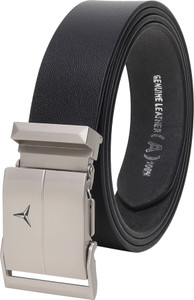 LOOPA Men Formal Black Genuine Leather Belt