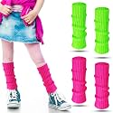 Loopeer 2 Pairs Neon Leg Warmers for Girls