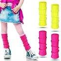 Loopeer 2 Pairs Neon Leg Warmers for Girls