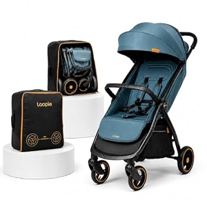 loopie hop stroller with travel bag for 0-5 years lightweight fold blue