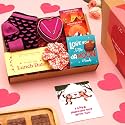 Loopify Valentine Gift for Girlfriend and Wife, Gift Hamper Includes Chocolates, Scented Candle, Scented Potpourri, Munchies, Fridge Magnet, Necklace, Scrunchies and Greeting Card