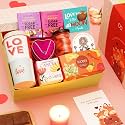 Loopify Valentine Gift for Girlfriend and Wife, Gift Hamper Includes Themed Sipper, Chocolates, Scented Candle, Necklace, Fridge Magnet, Cookies and Greeting Card