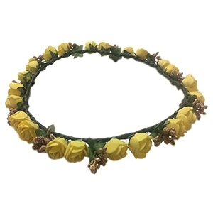 flora collection tiaracrownheadband for girls amp women -hair accessories for birthdayparty amp wedding adult yellow