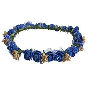 women39s blue floral tiaracrownheadband for girls hair accessories for birthday party