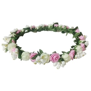 loops n knots women39s white n pink tiaracrownheadband for girls amp women hair accessories for birthdayparty amp wedding