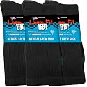 Loose Fit Stays Up! Medical Crew Socks - 3 Pack, Up to 3E, Made in USA