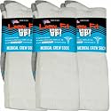 Loose Fit Stays Up! Medical Crew Socks - 3 Pack, Up to 3E, Made in USA