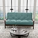 Loosh Home | 10" Full Size Futon Sofa Bed Pocket Coil Foam Mattress - USA Made, Teal, Frame Not Included