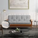 Loosh Home | 10" Full Size Futon Sofa Bed Pocket Coil Foam Mattress - USA Made, Grey, Frame Not Included