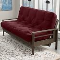 Loosh Home | 10" Full Size Futon Sofa Bed Pocket Coil Foam Mattress - USA Made, Burgudy, No Frame