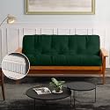 Loosh Home | 10" Full Size Futon Sofa Bed Pocket Coil Foam Mattress - USA Made, Dark Green, No Frame