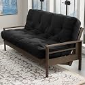 Loosh Home | 10" Queen Size Futon Sofa Bed Pocket Coil Foam Mattress - USA Made, Black, No Frame