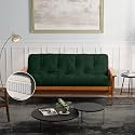Loosh Home | 10" Queen Size Futon Sofa Bed Pocket Coil Foam Mattress - USA Made, Dark Green, Frame Not Included