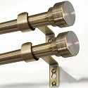 Lootkell 2 Pack Bronze Curtain Rods for Windows 28 to 48 Inches Adjustable Length Heavy Duty 1" Diameter Window Curtain Rod with Solid Metal Finials for Outdoor Farmhouse Bedroom Kitchen Living Room