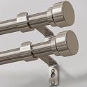 Lootkell 2 Pack Brushed Nickel Curtain Rods for Windows 28-48 Adjustable