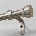 Lootkell Modern Brushed Nickel Curtain Rods for Windows 28 to 48 Adjustable Length Heavy Duty 1" Diameter Window Curtain Rod with Solid Metal Finials for Outdoor Farmhouse Bedroom Kitchen Living Room