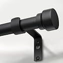 Lootkell Modern Matte Black Curtain Rods for Windows 48 to 84 Adjustable Length Heavy Duty 1" Diameter Window Curtain Rod with Solid Metal Finials for Outdoor Farmhouse Bedroom Kitchen Living Room