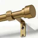 Lootkell Warm Gold Curtain Rods for Windows 72 to 144 Adjustable Length Heavy Duty 1" Diameter Brass Bronze Long Window Curtain Rod with Solid Metal Finials for Outdoor Farmhouse Bedroom Living Room