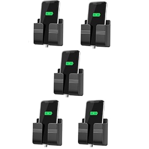 wall mounted mobile holder storage case for remote wall mount mobile standmulti purpose stand with hole for phone charging black_pack of 5