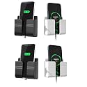 Wall Mounted Mobile Holder Storage Case for Remote, Wall Mount Mobile Stand/Multi Purpose Stand with Hole for Phone Charging (White/Black_(Pack of 4))
