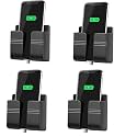 Wall Mounted Mobile Holder Storage Case for Remote, Wall Mount Mobile Stand/Multi Purpose Stand with Hole for Phone Charging (Black_(Pack of 4))