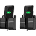 Wall Mounted Mobile Holder Storage Case for Remote, Wall Mount Mobile Stand/Multi Purpose Stand with Hole for Phone Charging (Black_(Pack of 2))