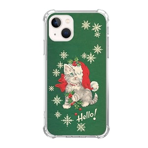 vintage christmas cat phone case compatible with iphone 14christmas holiday cover for iphone 14 for teens men and women cool trendy tpu bumper case cover