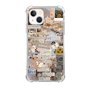 vintage collage aesthetic case compatible with iphone 14 newspaper quotes case for girl women men unique soft tpu bumper case cover