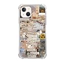 Vintage Collage Aesthetic Case Compatible with iPhone 14, Newspaper Quotes Case for Girl Women Men, Unique Soft TPU Bumper Case Cover