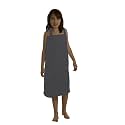 BY LORA Girls Plush Soft Fleece Spa Wrap Towel, Quick Dry, Small, Charcoal