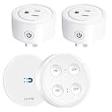 LoraTap Mini Remote Control Outlet Plug: 656ft Range — Wireless Light Switch for Household Appliances — No Wiring — 1 Remote for 2 Outlets