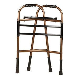 lorco india adult walking walker old age people patient walker portable light weight height adjustable foldable walker for unisex amp old age people color brown black
