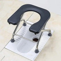 LORCO Stainless Steel Frame Comfortable Safe Toliet Commode Shower Chair