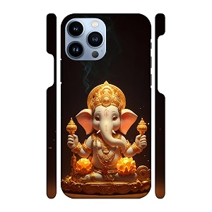 Lord Ganesha-Golden Printed Hard Mobile Back Cover
