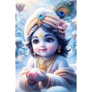 lord bal krishna poster for pregnant women  religious bal krishna god posters for room living room bedroom mandir room walls  12 x 18 inches  multicolor