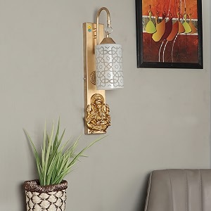 lord ganesha frosted glass wall lamp fancy design lamp for living room dining room office decorative lighting pack of 1 bulb not include