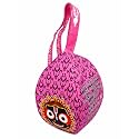 Lord Jagannath Printed Gomukhi Japa Mala Bag with Zip Pocket, Cotton Chanting Bag for Mantra Jaap, Tulsi/Rudraksha Mala Storage(Colorful) (Fuchsia Pink)