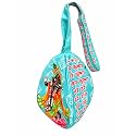Lord Krishna Printed Gomukhi Japa Mala Bag with Zip Pocket, Cotton Chanting Bag for Mantra Jaap, Tulsi/Rudraksha Mala Storage(Colorful) (Sky Blue)
