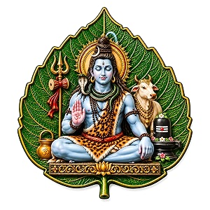 lord shiva leaf shape acrylic wall decor 4 inch self adhesive spiritual art
