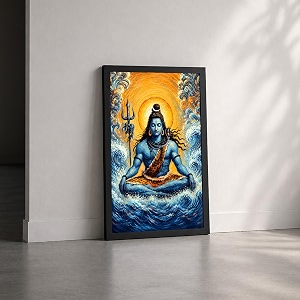 Lord Shiva Premium Framed Wall Poster 12x18