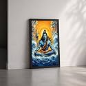 Lord Shiva Premium Framed Wall Poster 12x18
