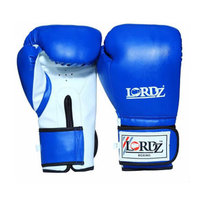 lordz boxing glove pu synthetic leather with sandwich padding boxing gloves blue
