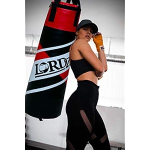 lordz synthetic leather punching bag unfilled with belt amp snap look sand boxingsparring boxing bag punching training bag training kick boxing and punch bag red black 30 inches  25 feet