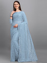 LOROFY Net/Lace Embroidered, Embellished Blouse Material