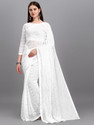 LOROFY Net/Lace Embroidered, Embellished Blouse Material