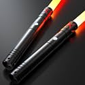Lorsaberus Light Saber for Dueling 2 Packs Light Sabers for Kids with 12 RGB Colors 4 Sound Fonts Metal Hilt 2 in 1 Real Light Sabers Toys for Adult Christmas/Halloween Cosplay/Birthday Gifts