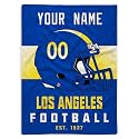 Los Angeles Blanket Throw Blanket Customize Any Name and Number Gifts for Men Women Kids 3 Colors